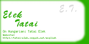 elek tatai business card